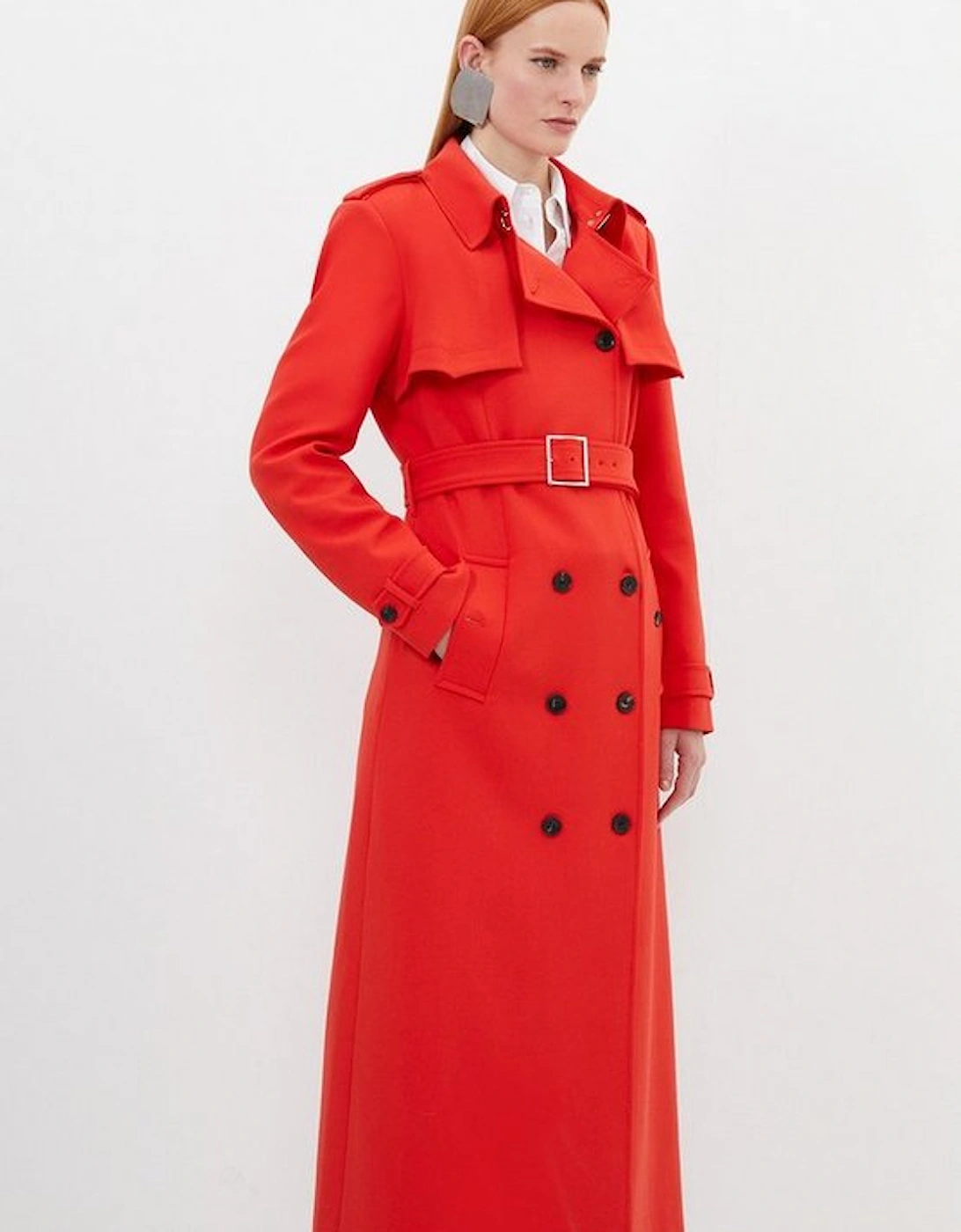 Compact Stretch Tailored Belted Trench Coat, 5 of 4