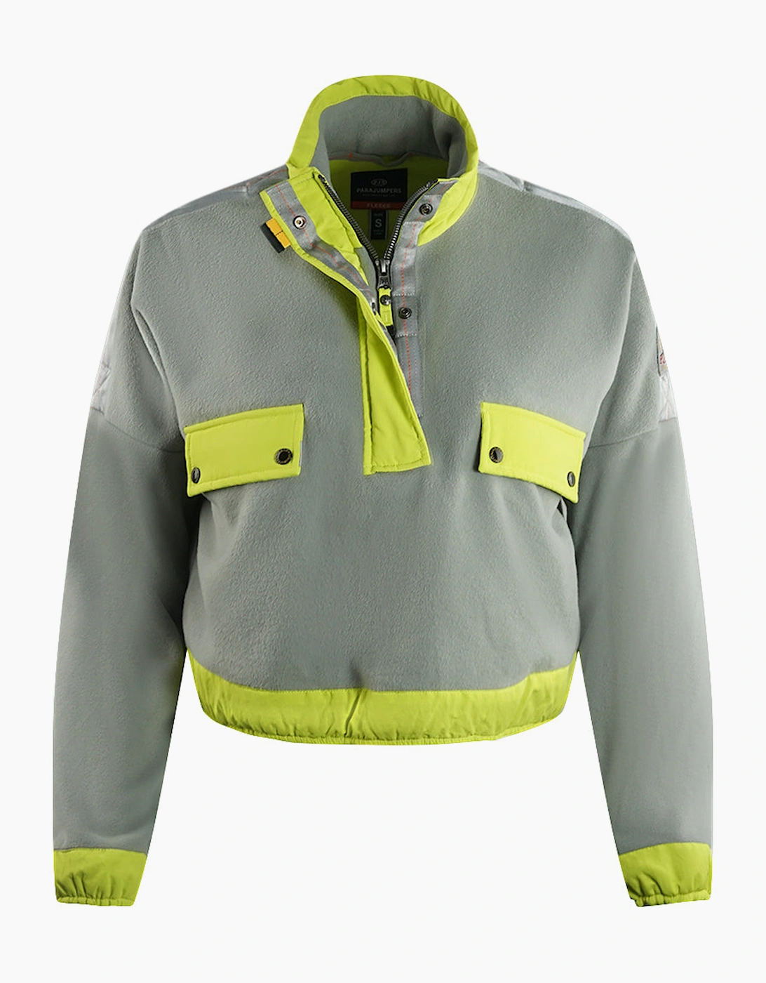 Women's Parajumpers Soraya Grey Half Zip Crop Sweatshirt - Size: 10/8