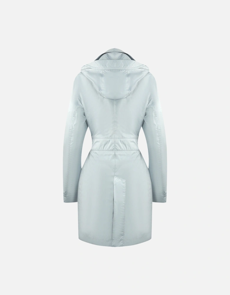 Avery Vapur Blue Hooded Trench Jacket