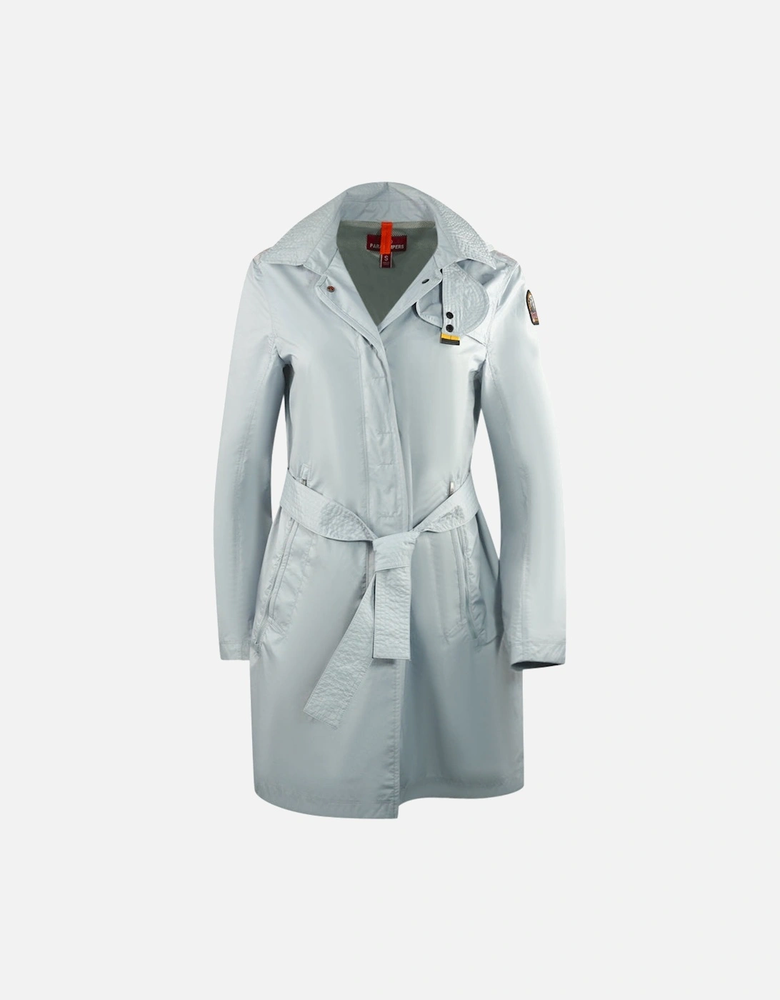 Avery Vapur Blue Hooded Trench Jacket, 4 of 3