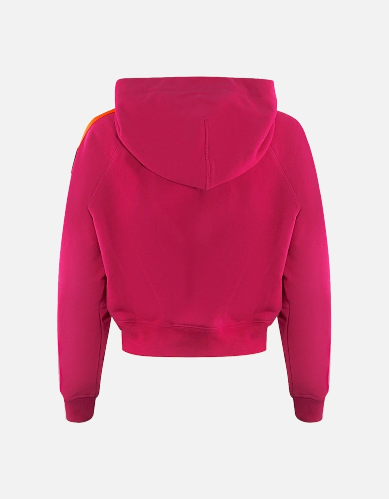 Letta Taped Sleeves Pink Cropped Hoodie