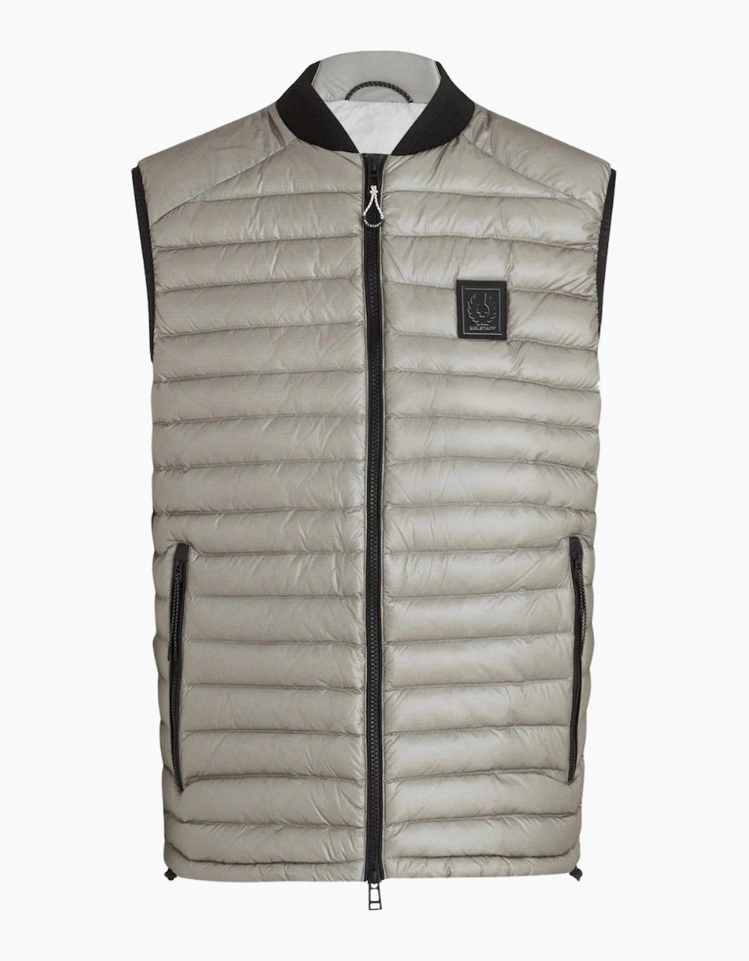 Men's Belstaff Airframe Beige Shiny Gilet Down Filled Jacket - Grey - Size: Regular/36