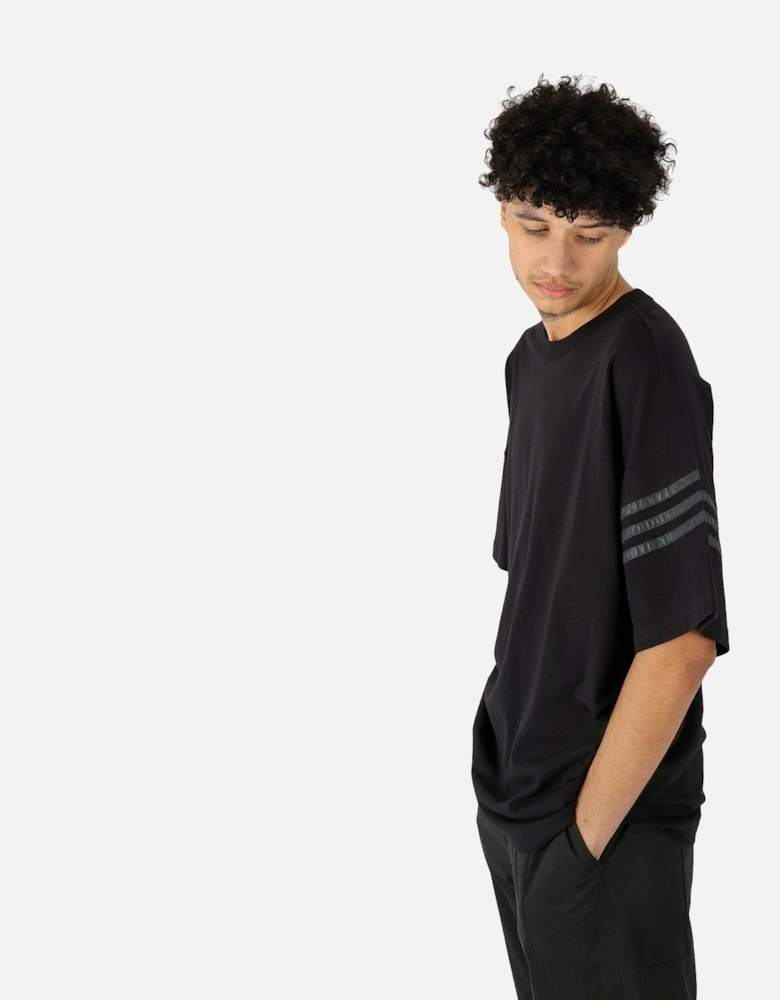 Neuclassic Oversized Sleeve Stripe Black Tee