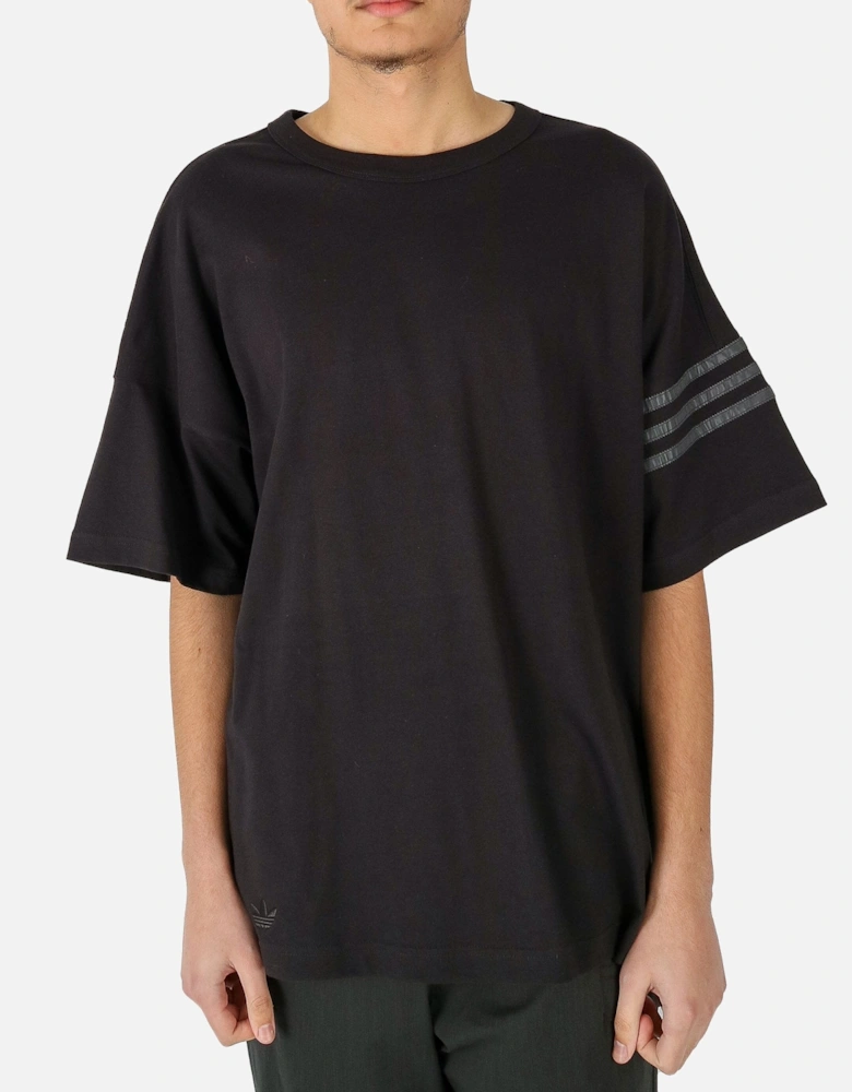 Neuclassic Oversized Sleeve Stripe Black Tee