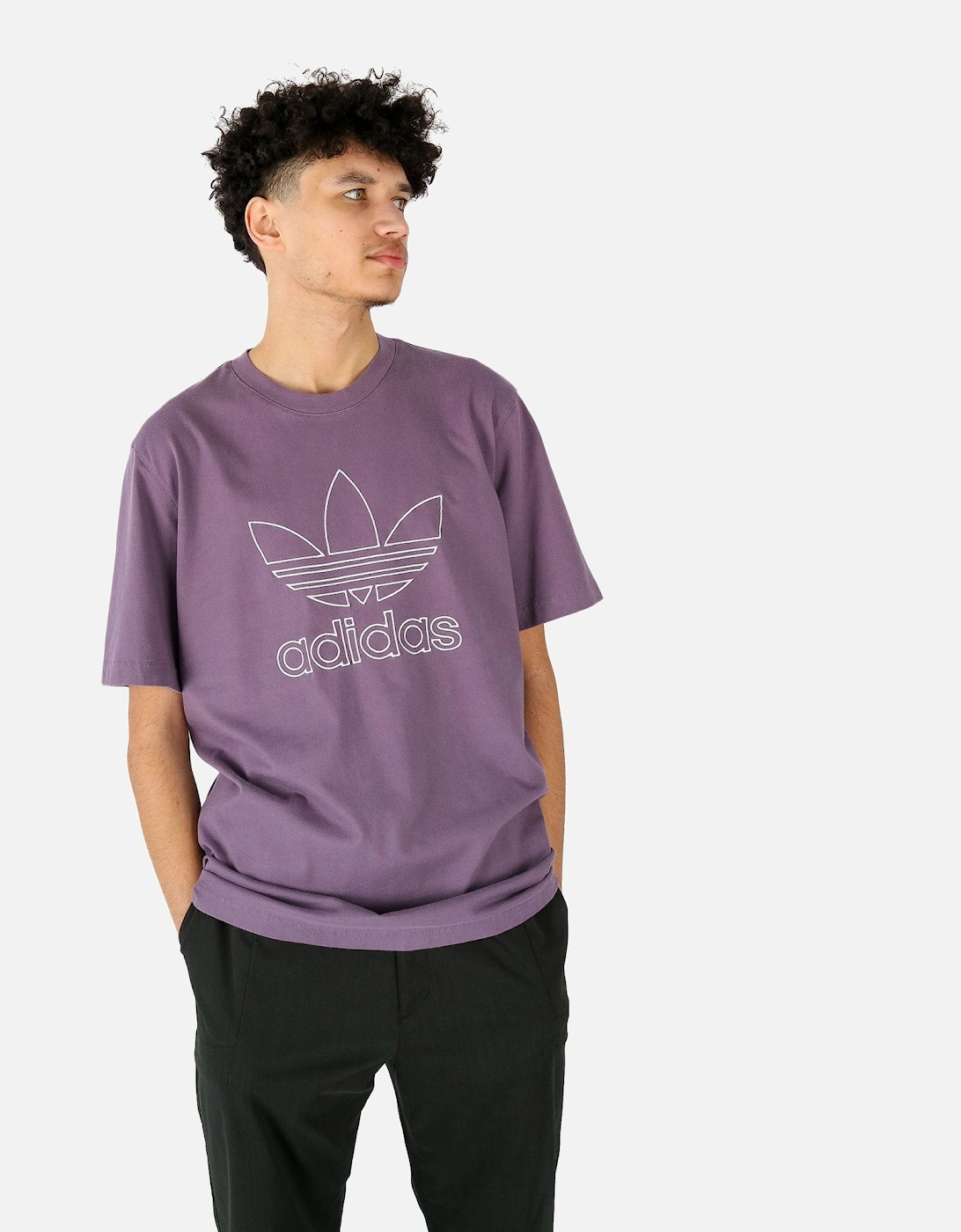 Outline Embroidered Logo Lavender Tee, 5 of 4