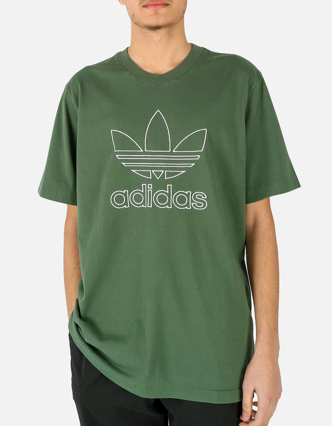 Outline Embroidered Logo Green Tee, 5 of 4