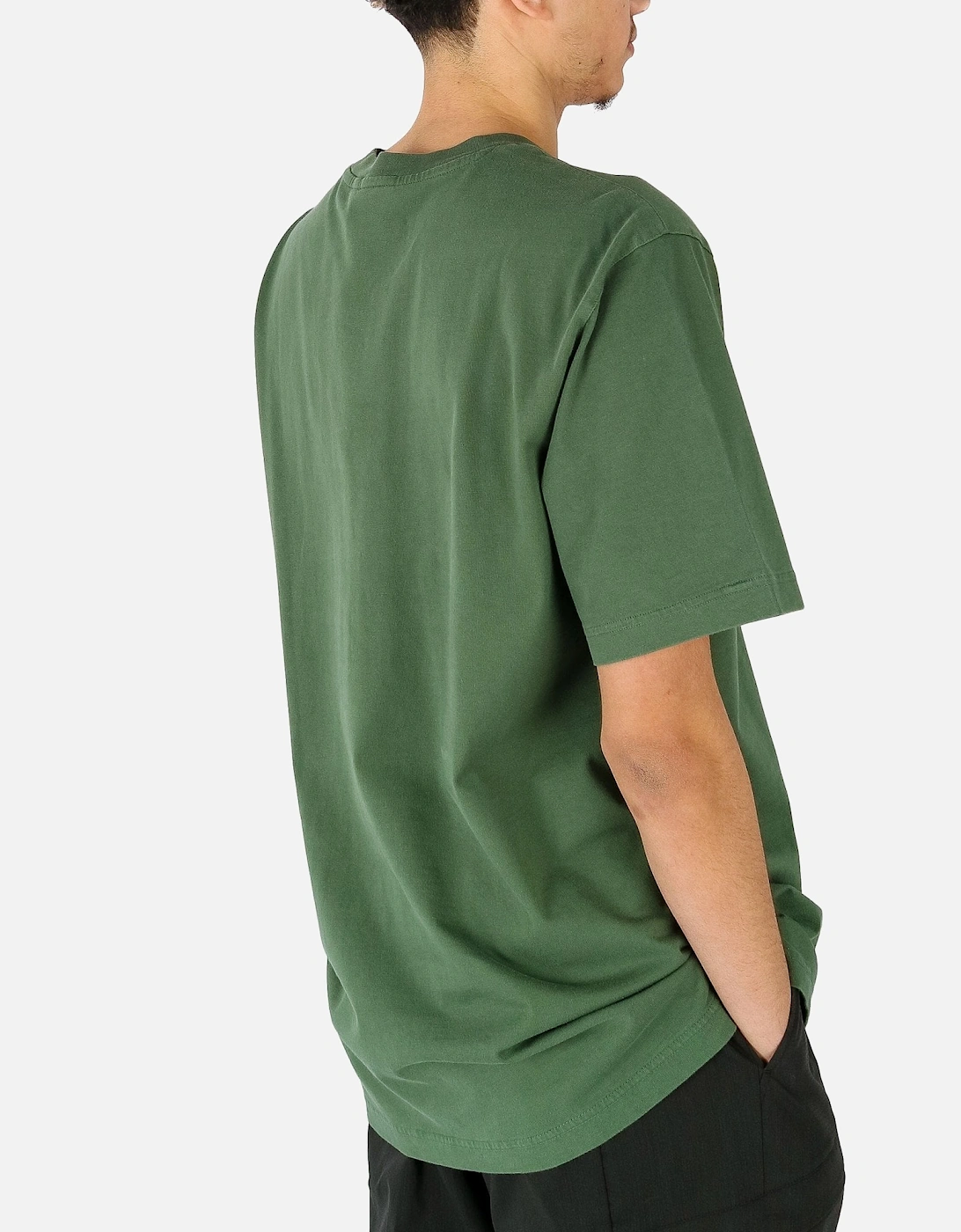 Outline Embroidered Logo Green Tee