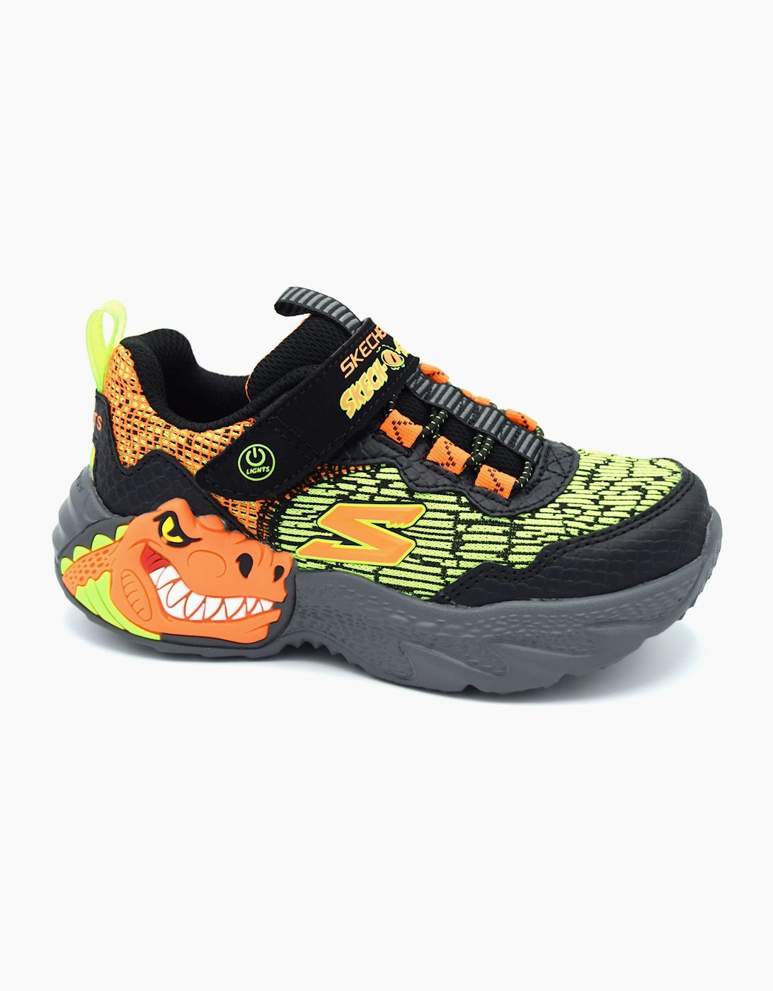 Skechers 400615L DINO LIGHTS CHILDREN'S TRAINER - Black - Size: 12/4 years