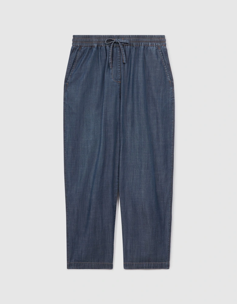 Denim Look Tapered Trousers