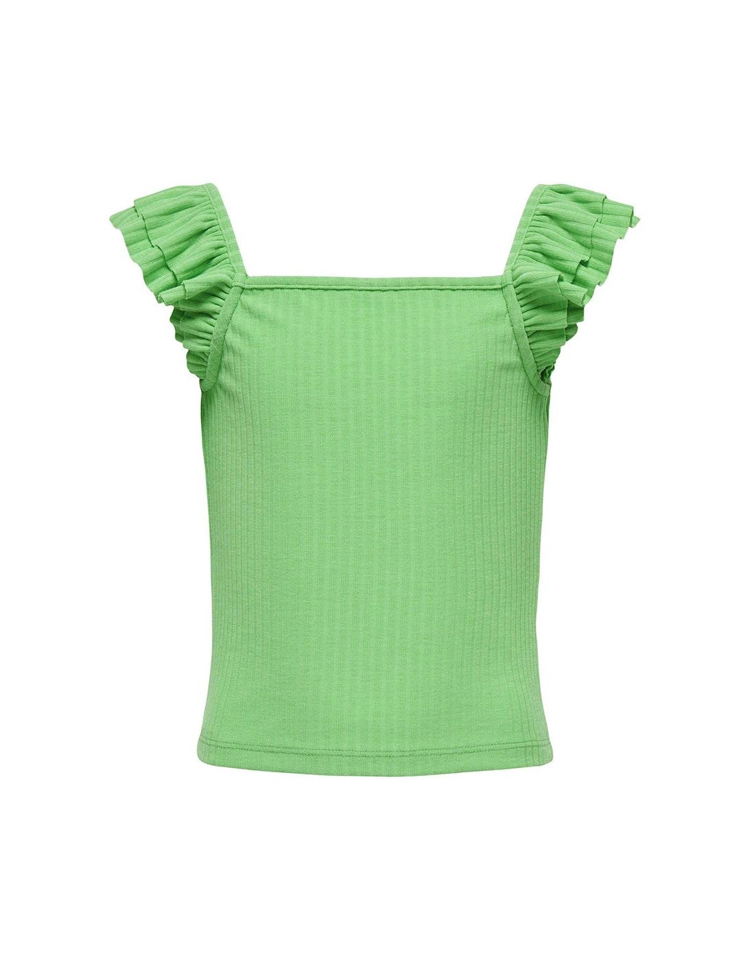 Girls Frill Strap Co-Ord Top - Green, 3 of 2
