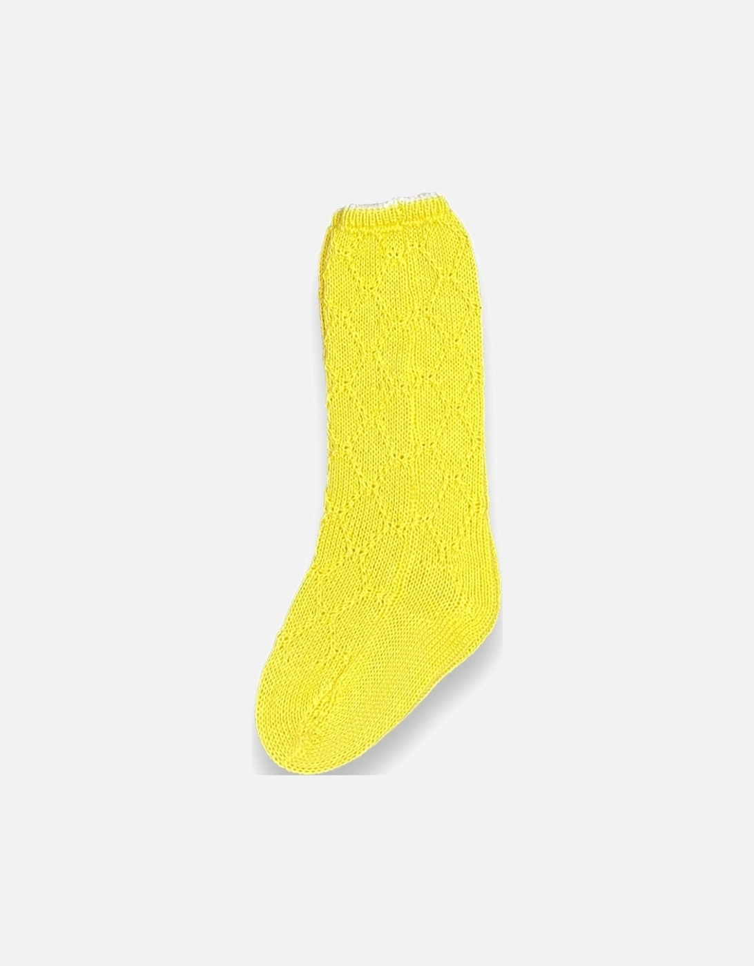 Yellow White Knit Knee Socks, 2 of 1