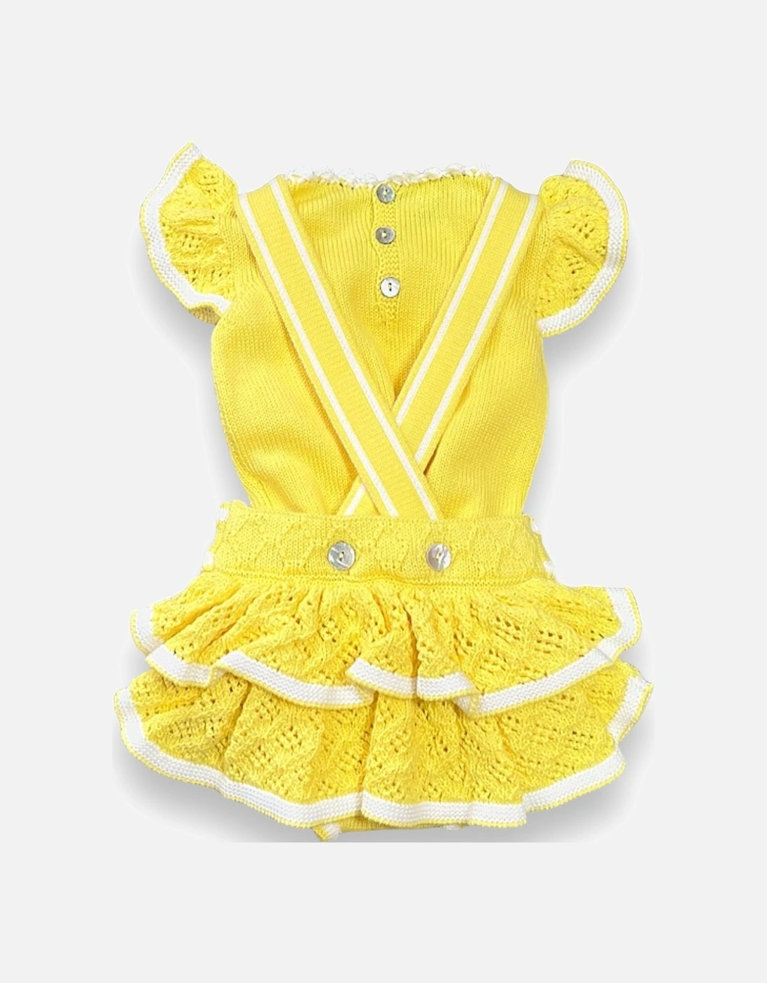 Yellow White Knit Romper Set