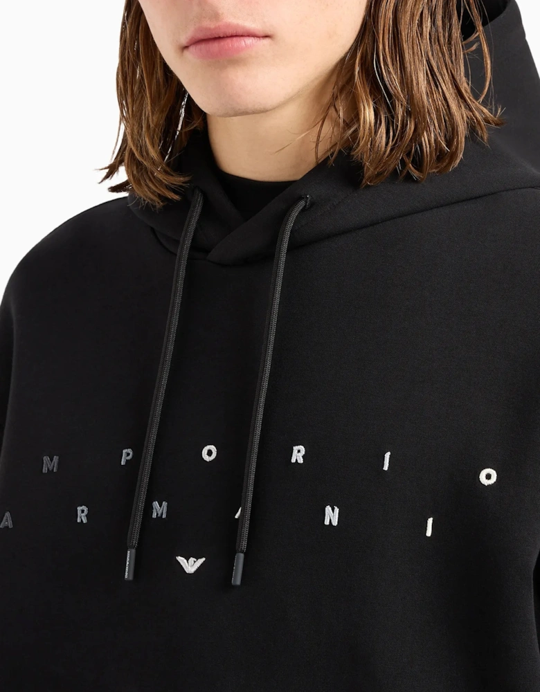 Pullover Cotton Hooded Top Black