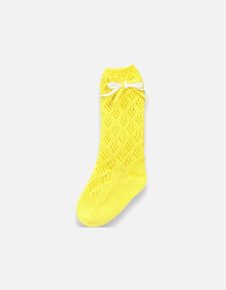 Yellow Knit Knee Socks