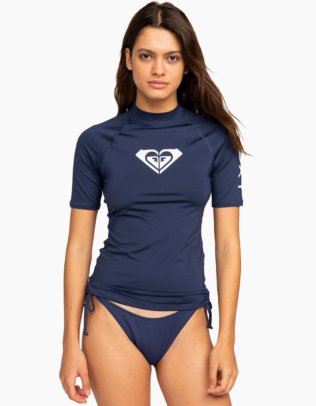 Roxy Women's Mood Indigo Whole Hearted Upf 50 Short Sleeve Rash Vest - Size: 6