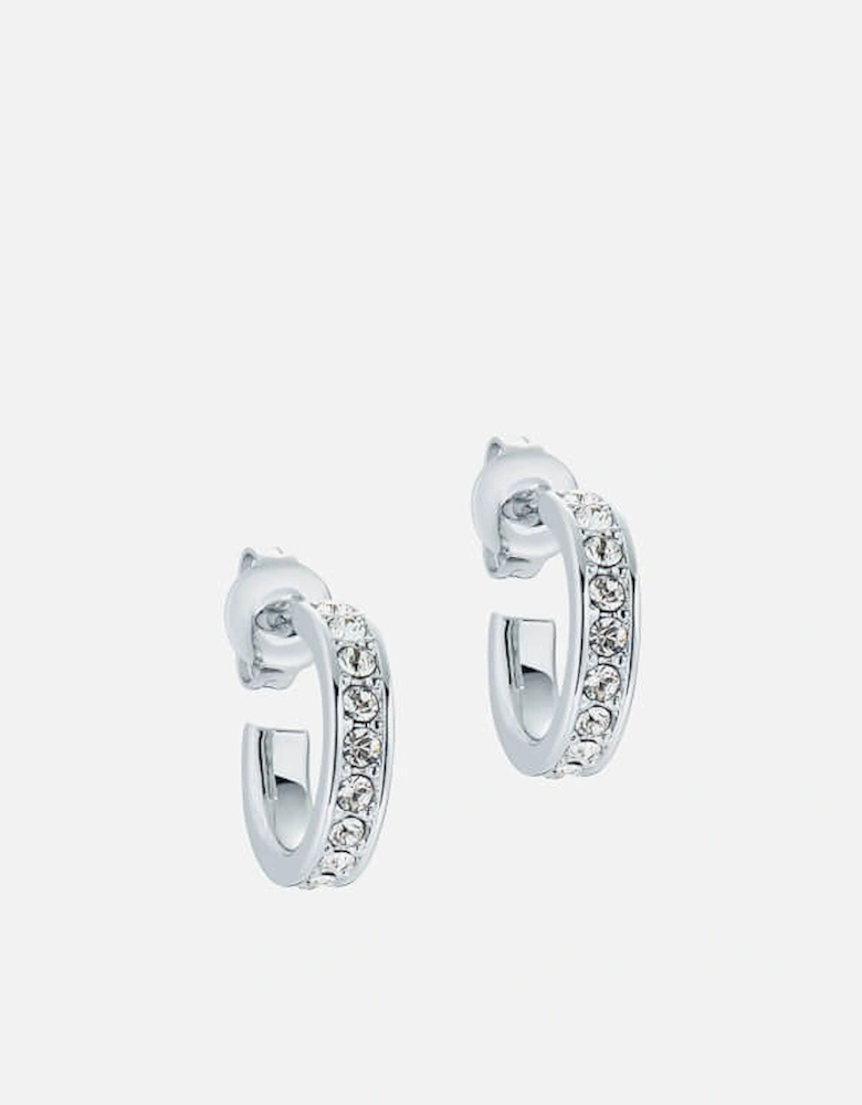 Women's Seenita: Nano Hoop Earring - Silver Tone/Clear Crystal