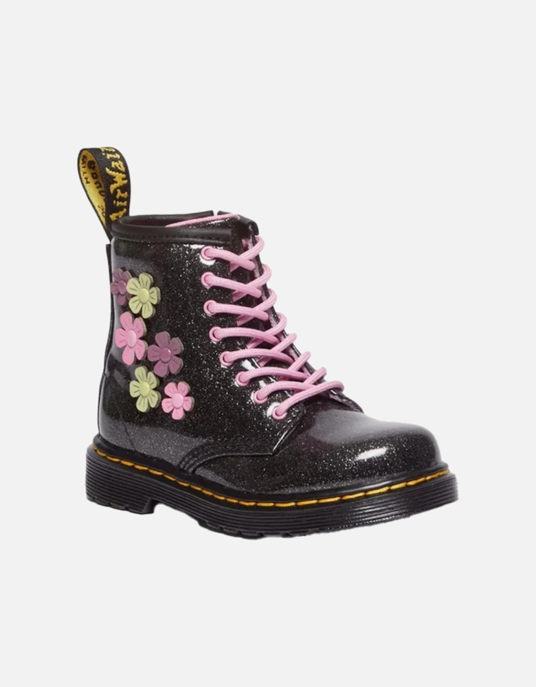 Dr. Martens Toddlers Gradient Glitter Boots (Black/Pink)