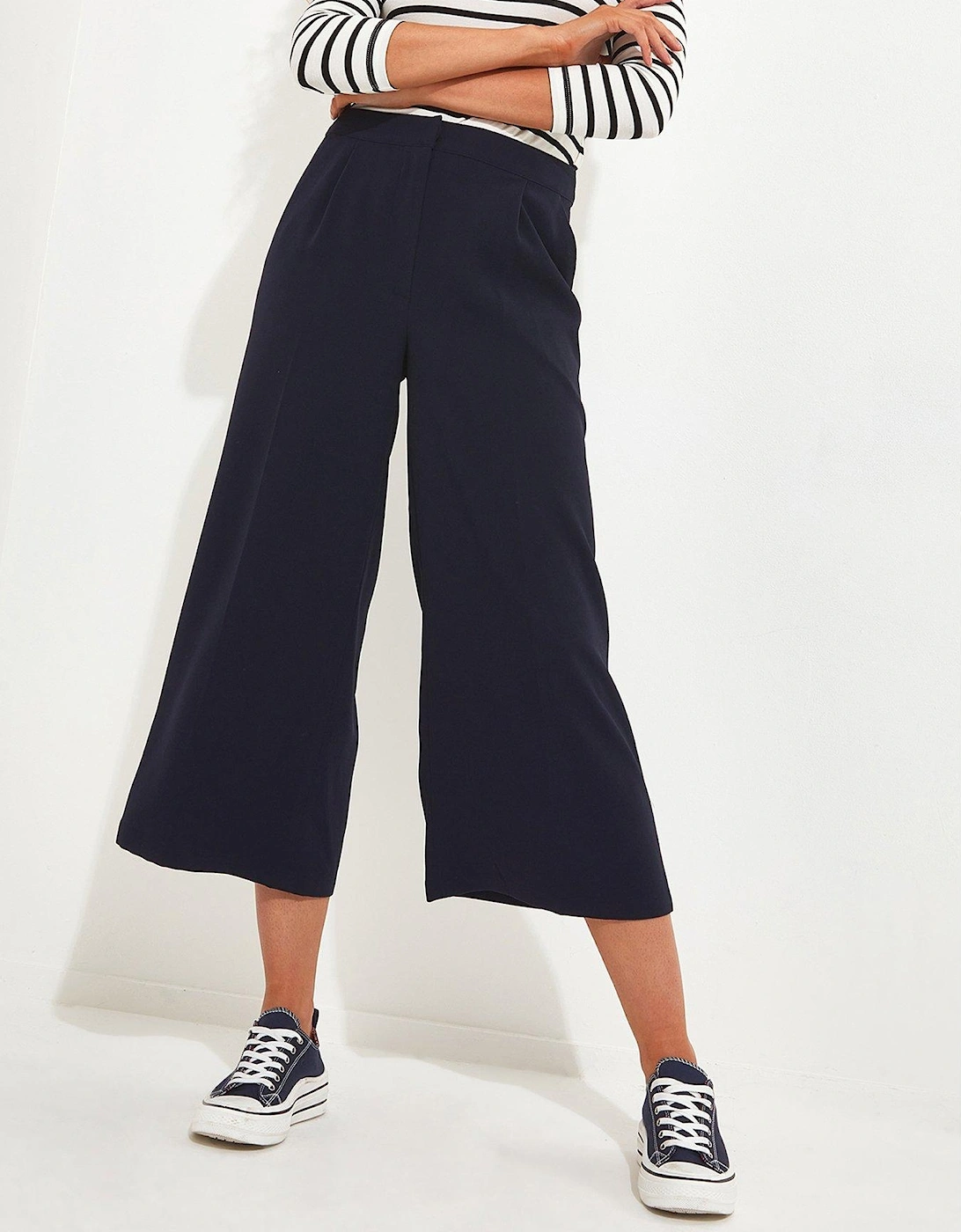 Cropped Wide Leg Trouser - Navy, 2 of 1