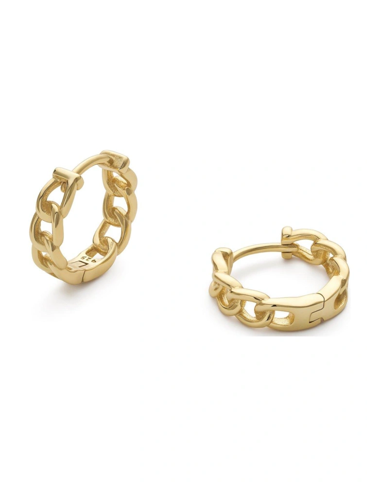 14k Gold Chain Hoops - Gold