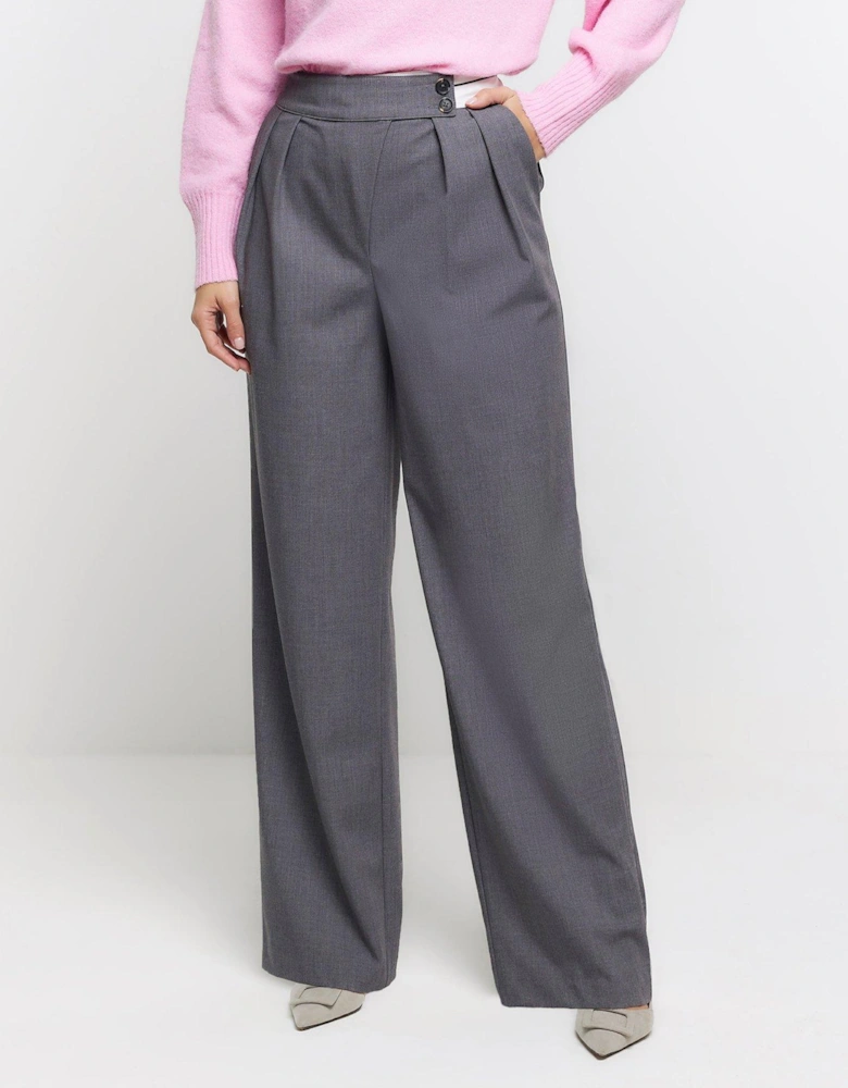 Asymmetrical Waist Trouser - Dark Grey