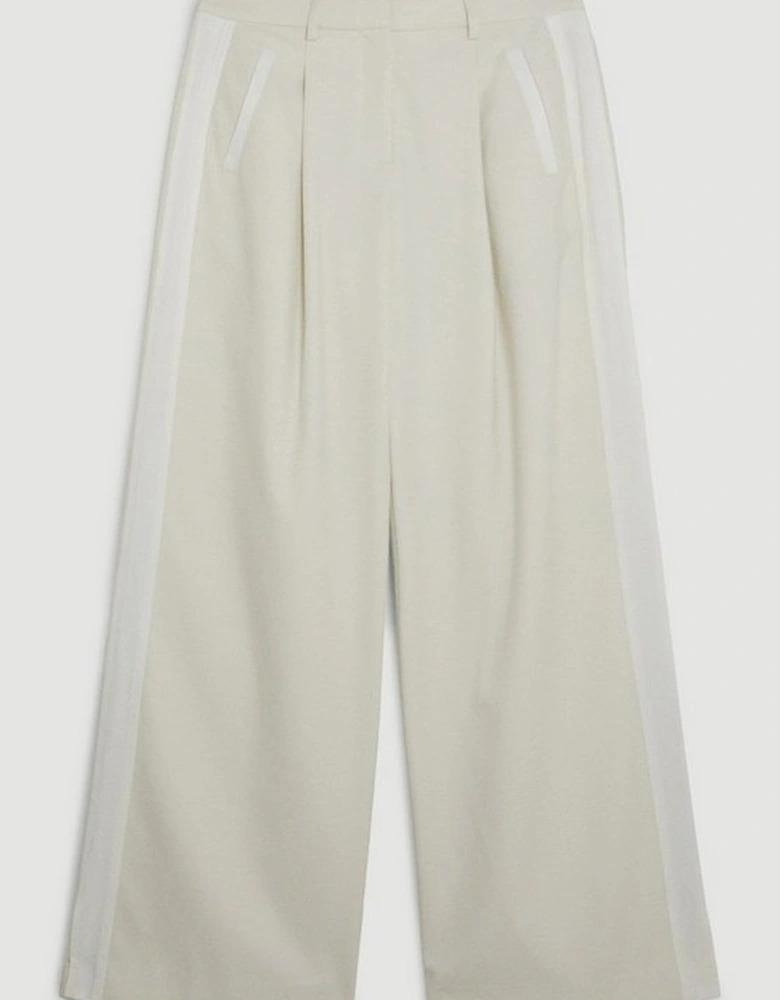 Tailored Premium Twill High Waisted Straight Leg Trousers