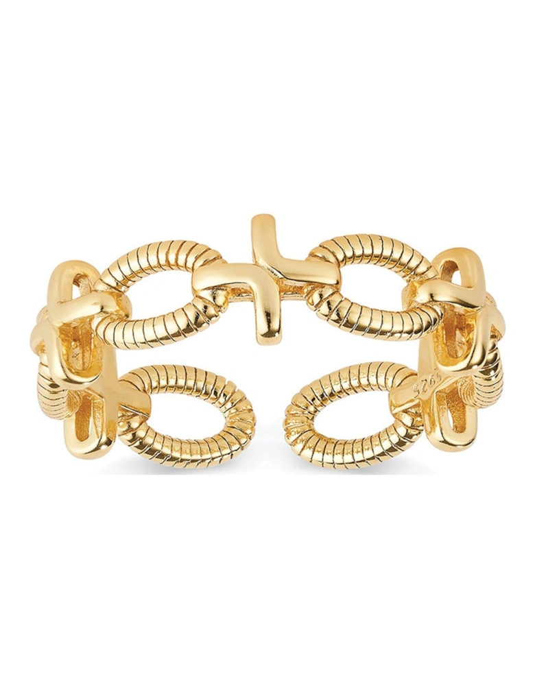 14K Gold Chain Link Stacking Ring