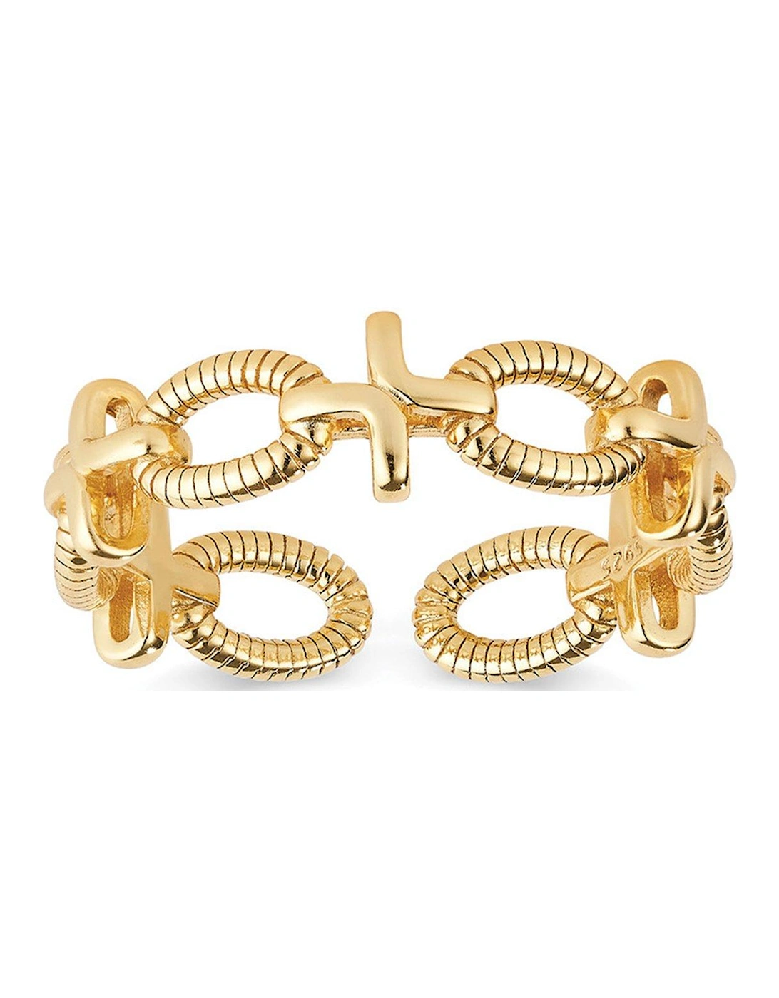 14K Gold Chain Link Stacking Ring, 2 of 1