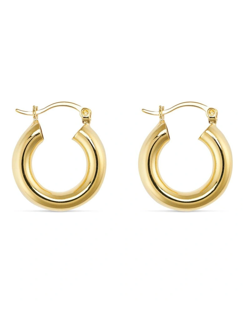 Small 14K Gold Thick Hoops - Gold