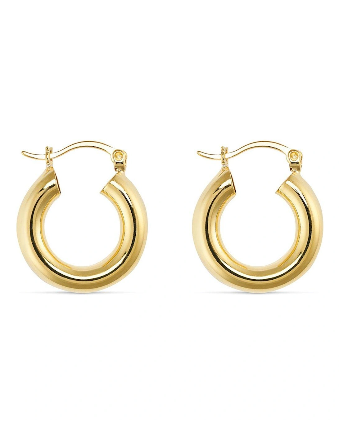 Small 14K Gold Thick Hoops - Gold, 2 of 1