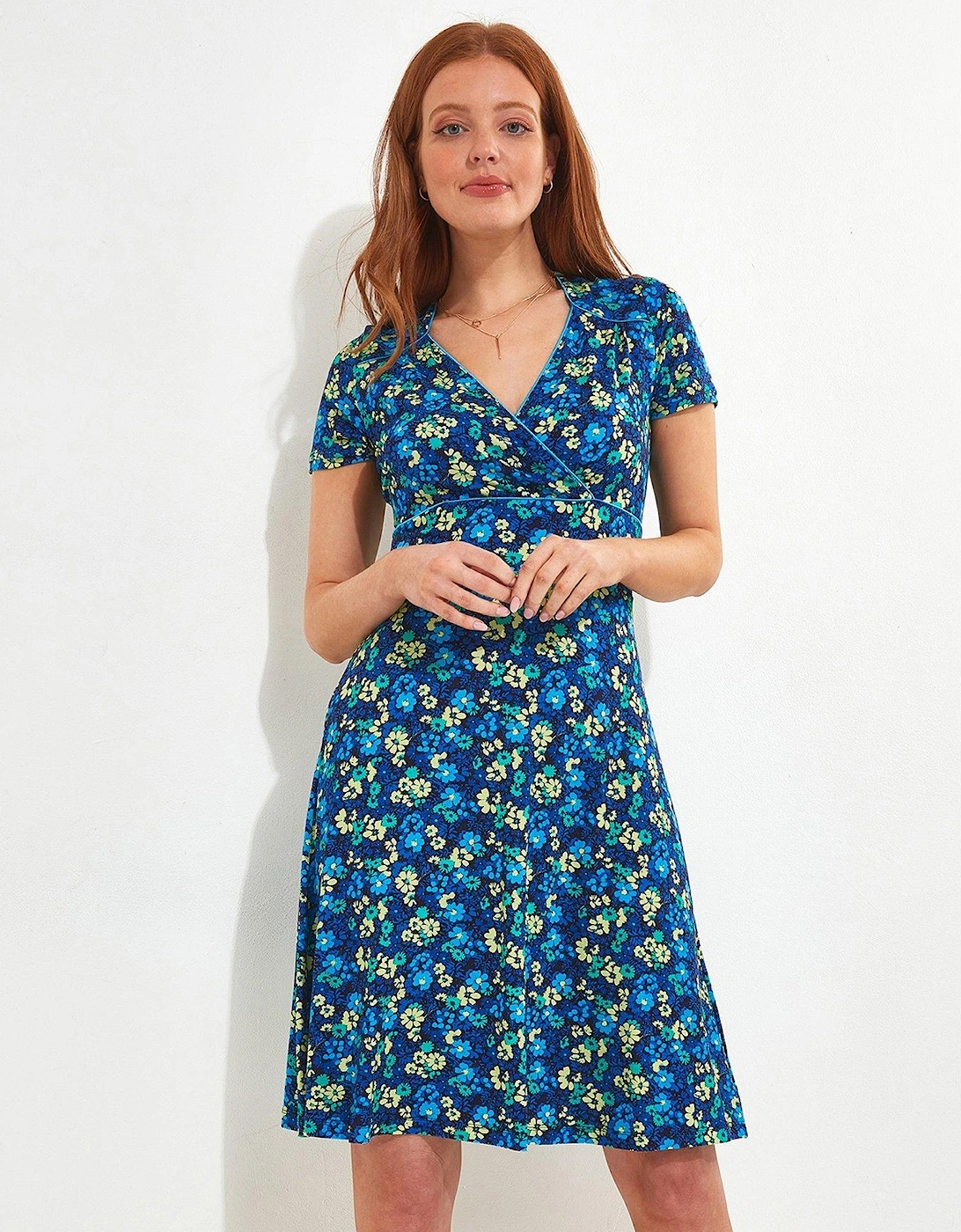 Floral Print Jersey Dress - Blue, 2 of 1