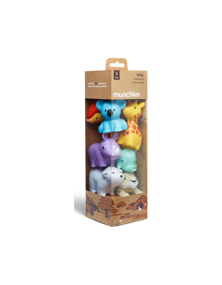 Wild Animal Baby Bath Toy Squirts - 8 Pack