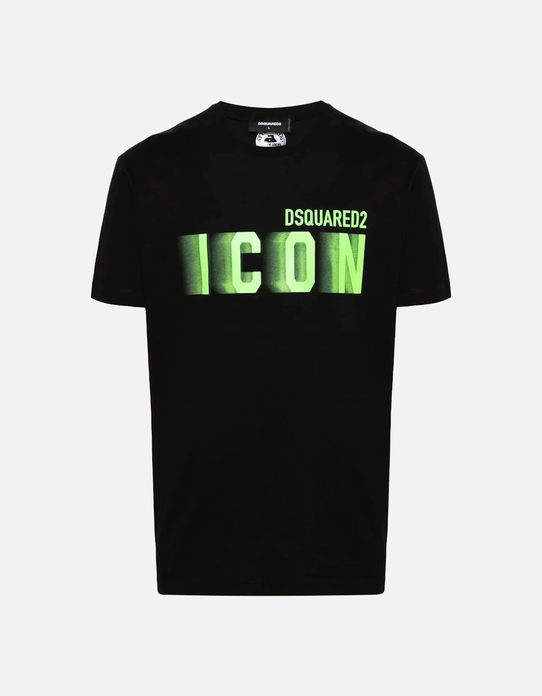 Icon Blur Cool Green logo Cotton T-Shirt in Black, 6 of 5