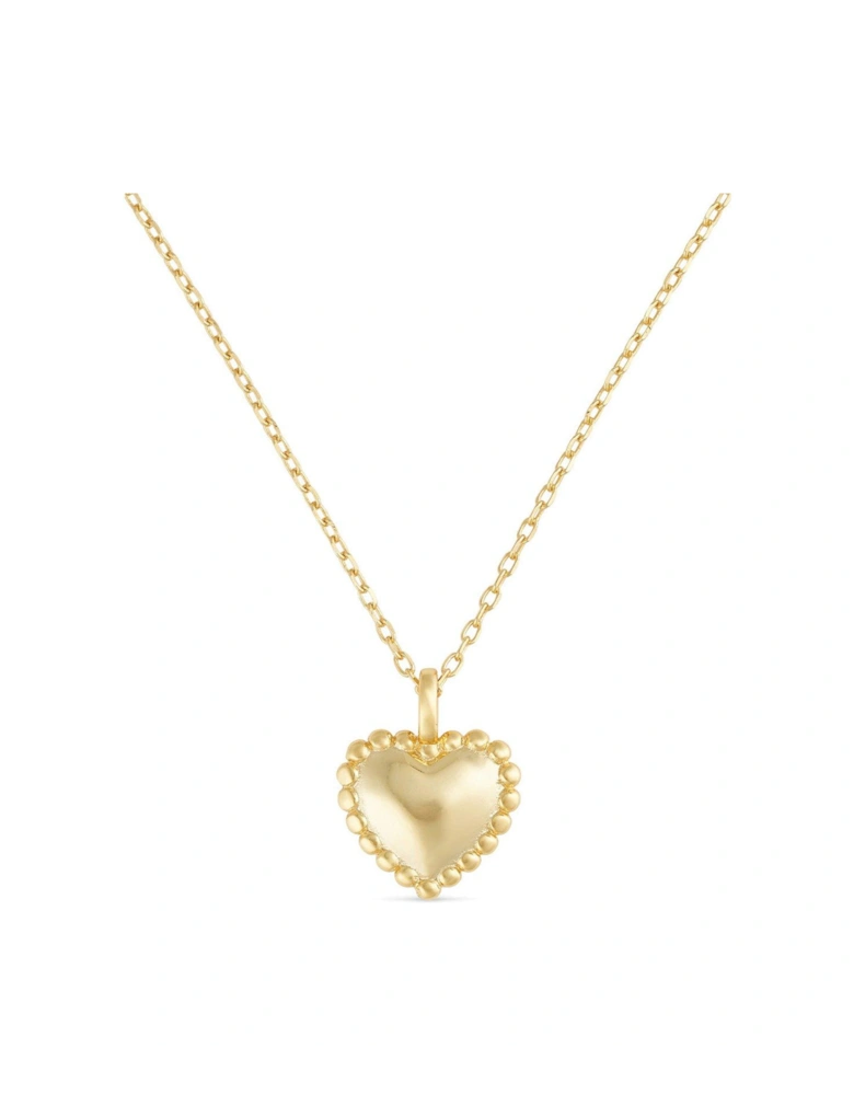 Dainty 18K Gold Heart Love Necklace - Gold