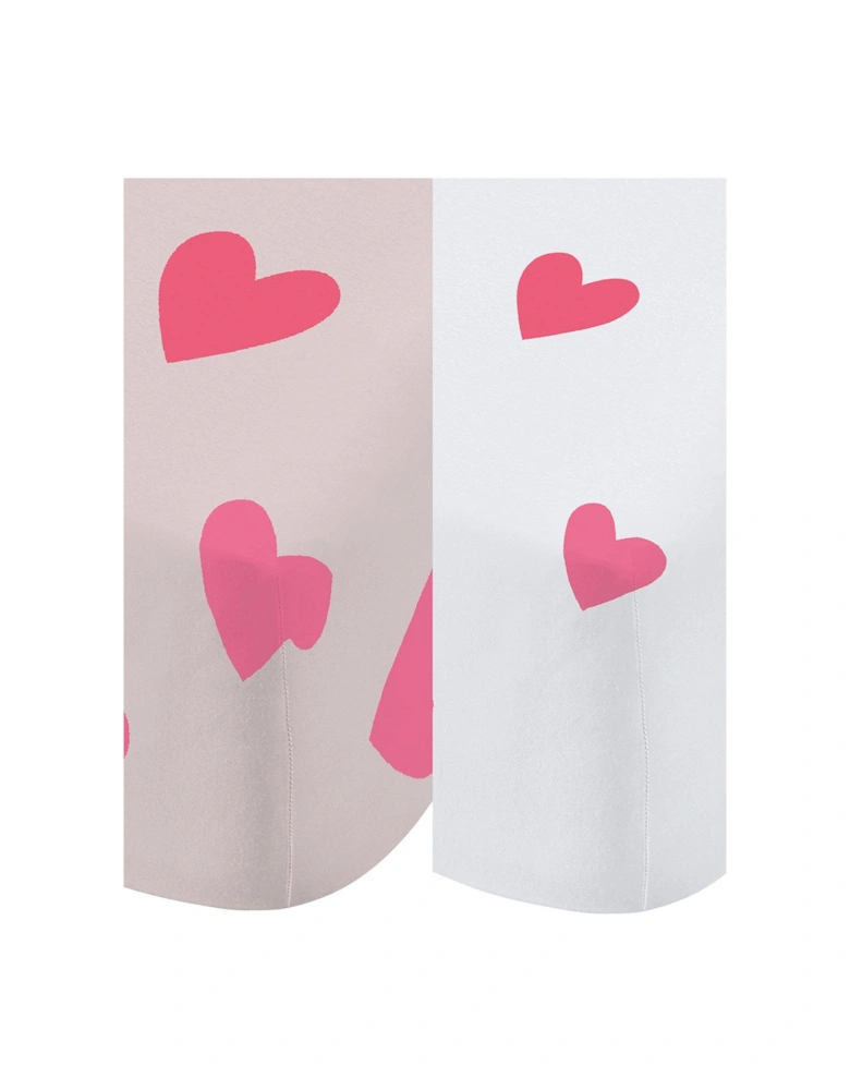 Hearts And Stripes Two Pack Fitted Sheet - Db