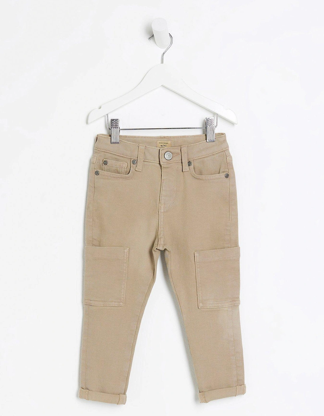 Mini Boys Stone Utility Tapered Jeans - Beige, 2 of 1
