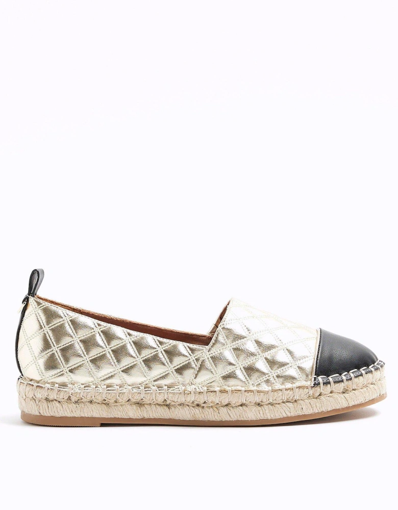 Quilted Espadrille - Gold