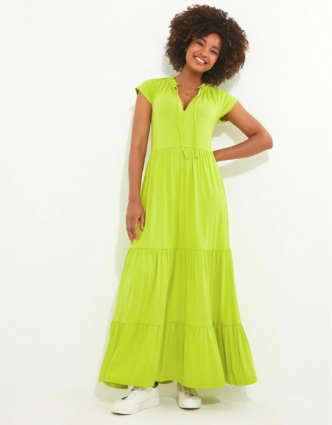 Boho Jersey Maxi Dress - Green, 2 of 1