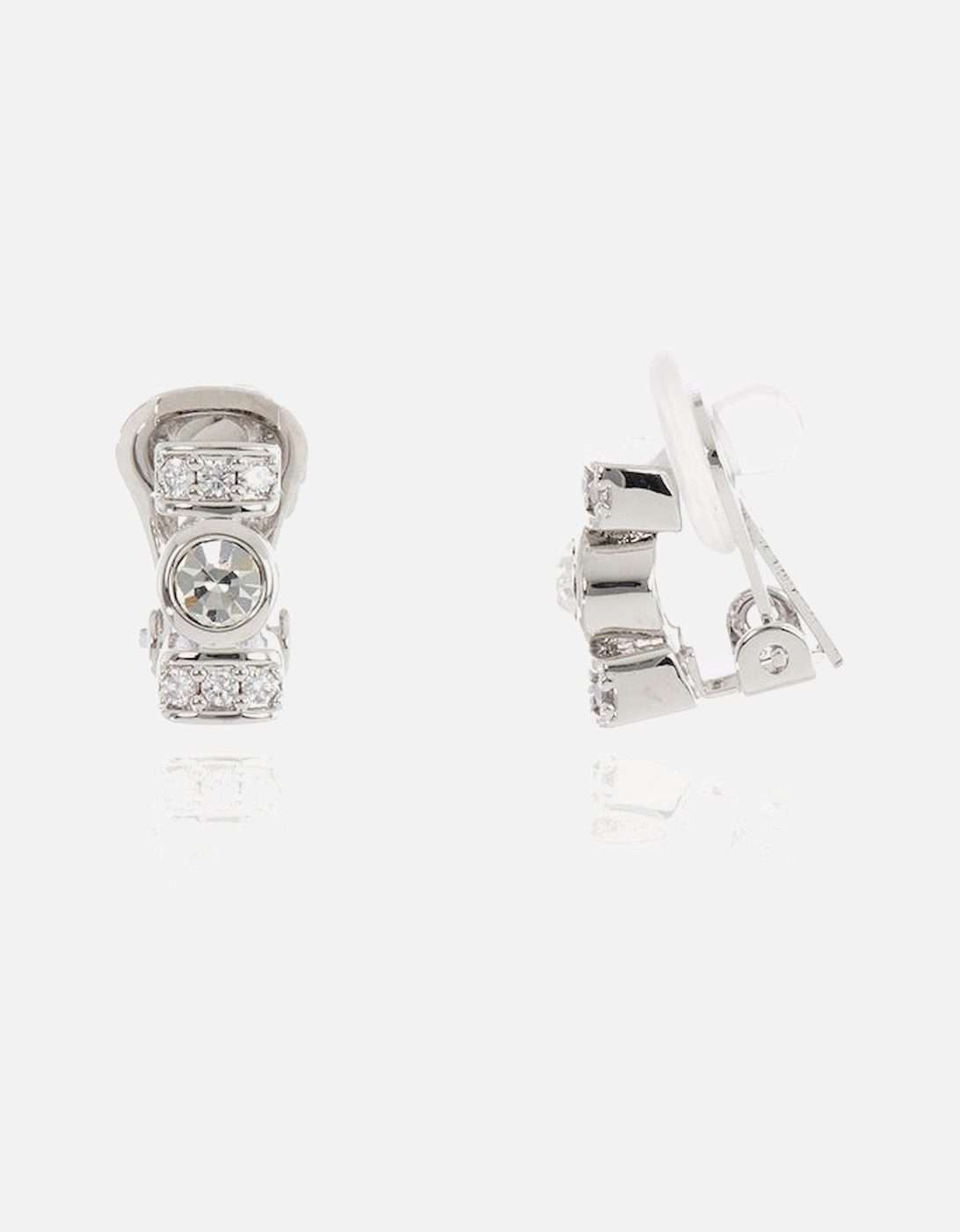 Cachet Terri Clip On Earrings Rhodium Plated, 4 of 3