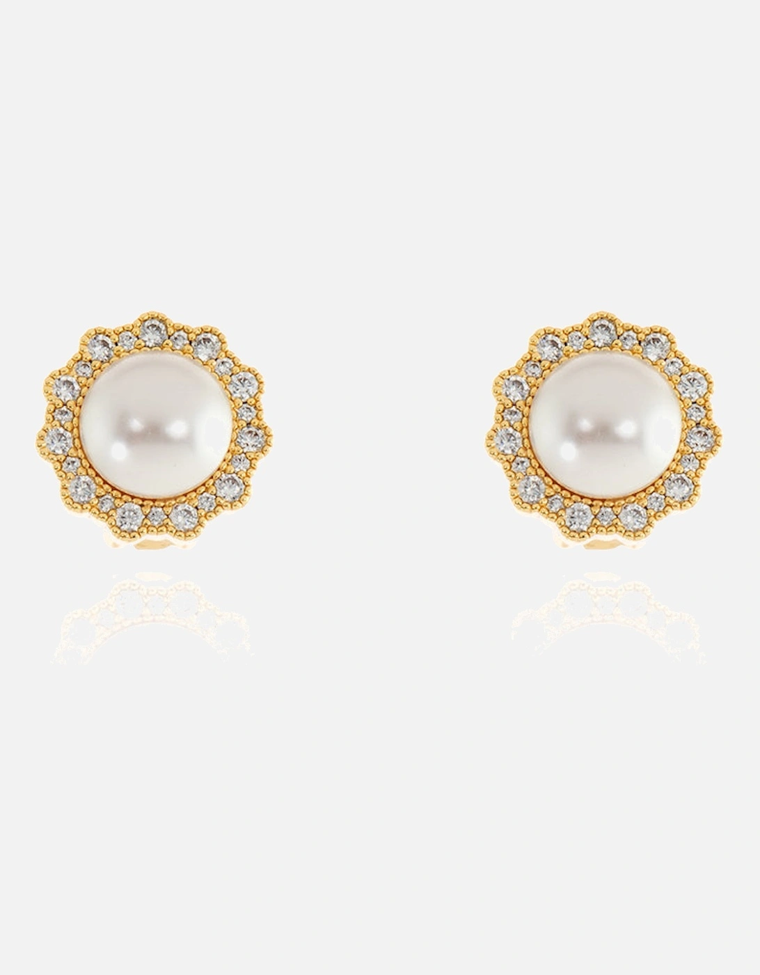 Cachet Florantine Pearl Clip on Earrings  Plated in Gold, 4 of 3