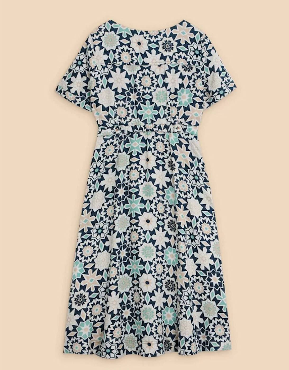 Women's Ivy Linen Midi Dress Regular Blue Print
