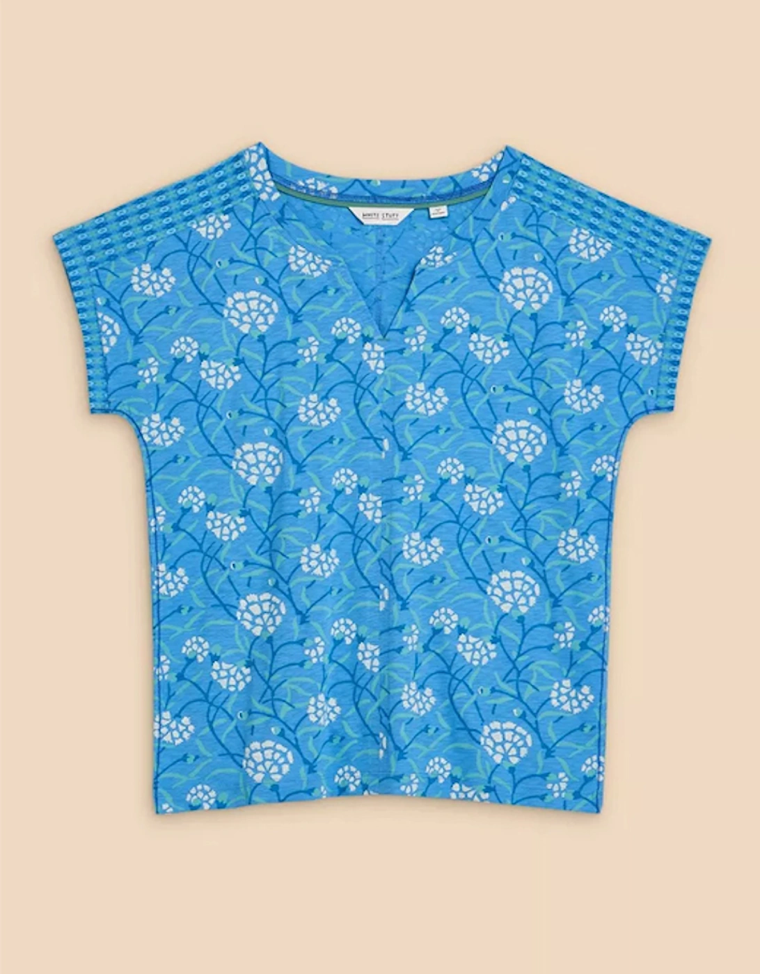 Women's Nelly Notch Neck Tee Blue Print