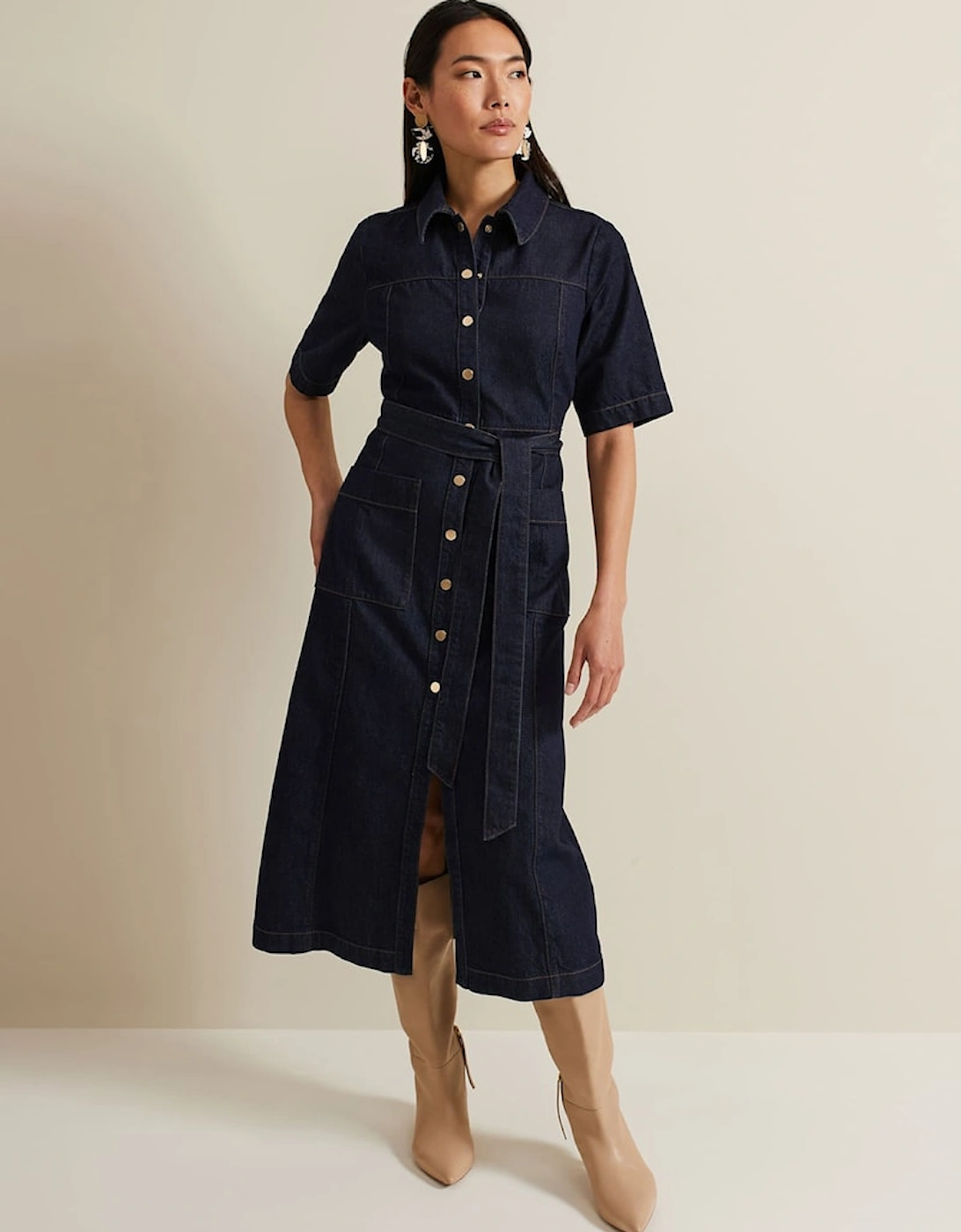 Sonny Denim Midi Dress, 7 of 6