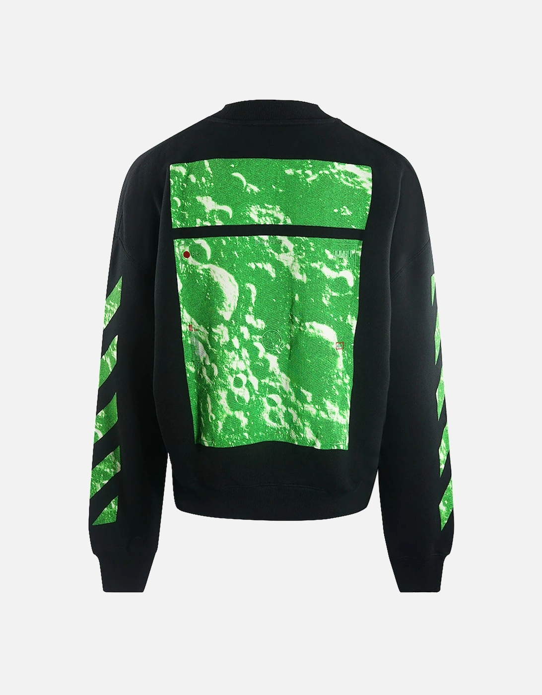 Moon Tab Design Oversized Fit Black Sweatshirt