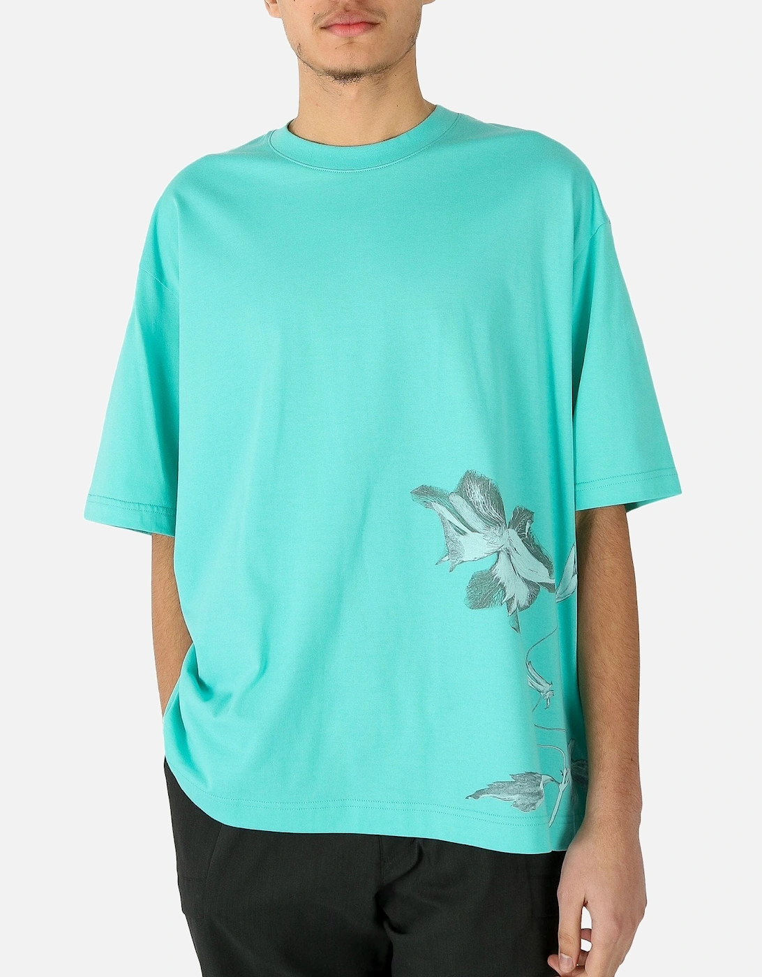 GSX Floral Print Turquoise oversized Tee, 5 of 4