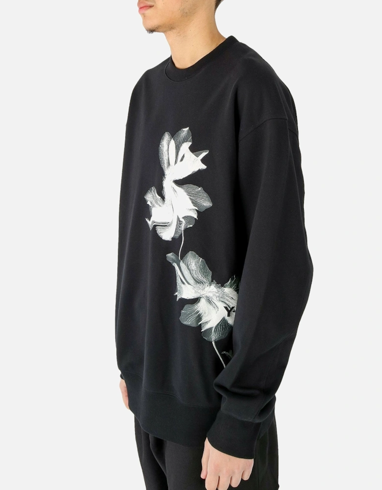 GFX Floral Oversized Black Sweatshirt
