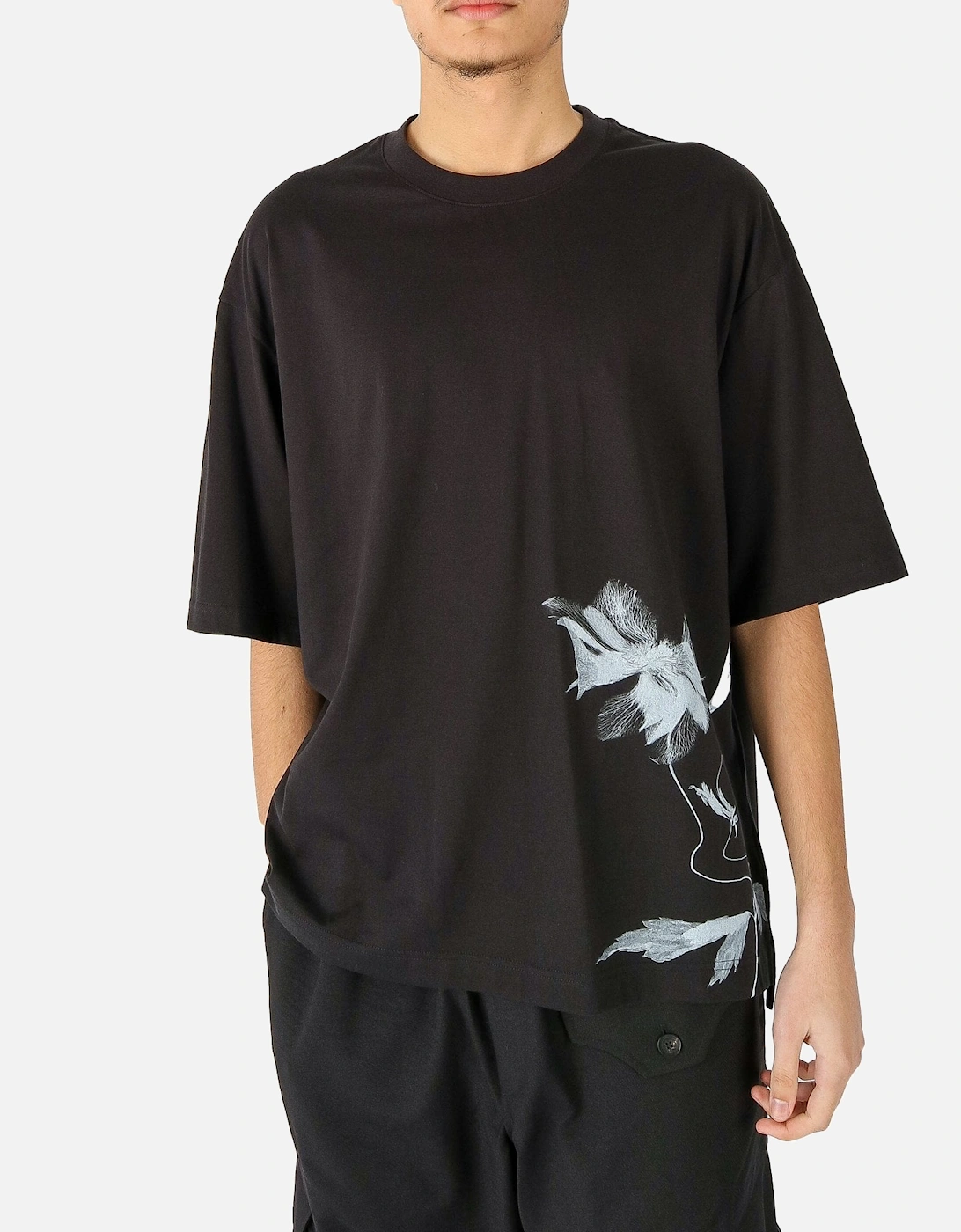 GXS Floral Print Oversized Black Tee, 5 of 4