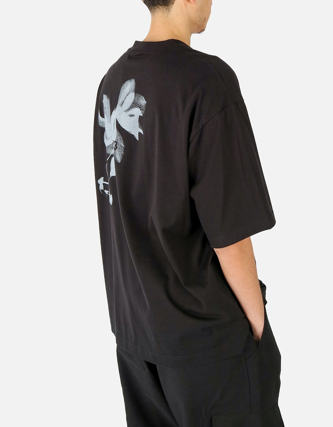 GXS Floral Print Oversized Black Tee