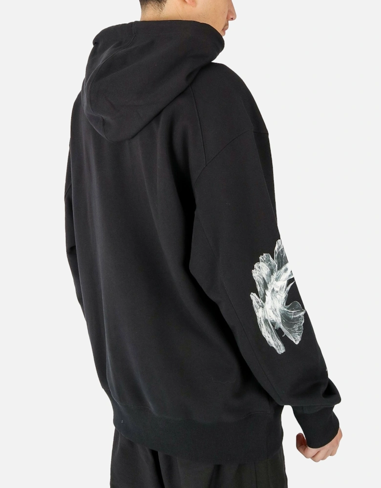 GFX Oversized Floral Black Hoodie Sweatshirt