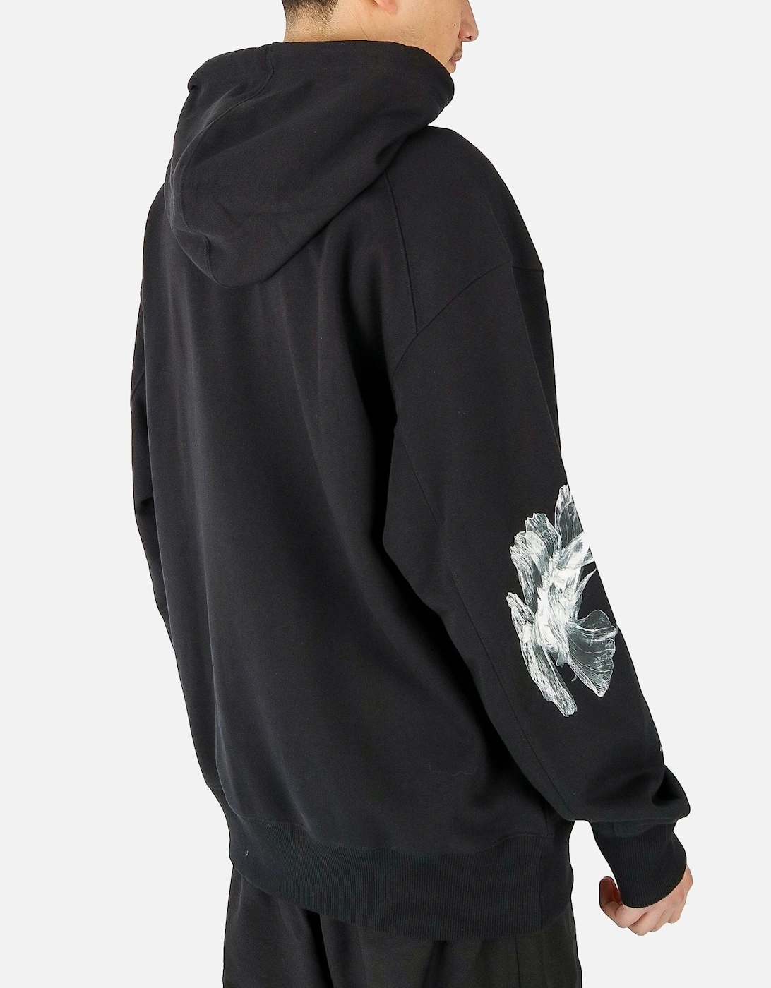 GFX Oversized Floral Black Hoodie Sweatshirt