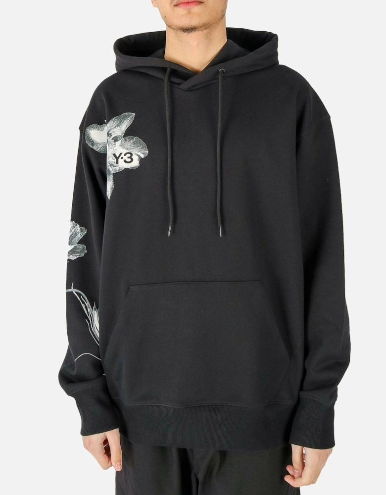 GFX Oversized Floral Black Hoodie Sweatshirt